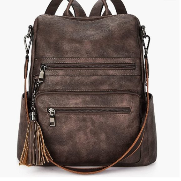 NEW Womens Backpack Purse Vegan Leather with Tassel main image 2